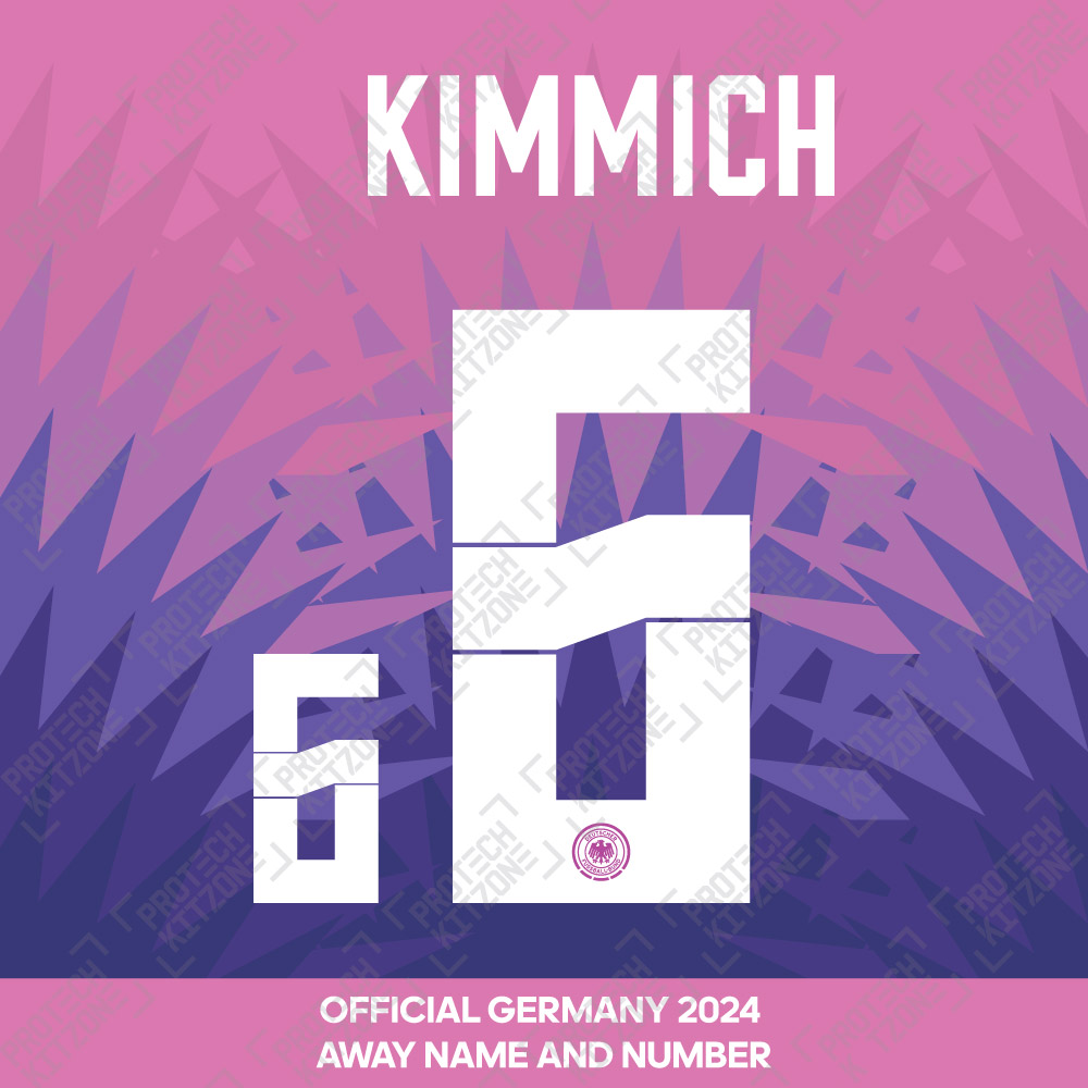 Flocage Officiel KIMMICH #6 Allemagne 2026 - Pour Maillot Domicile - Couleur Noir - Taille Adulte